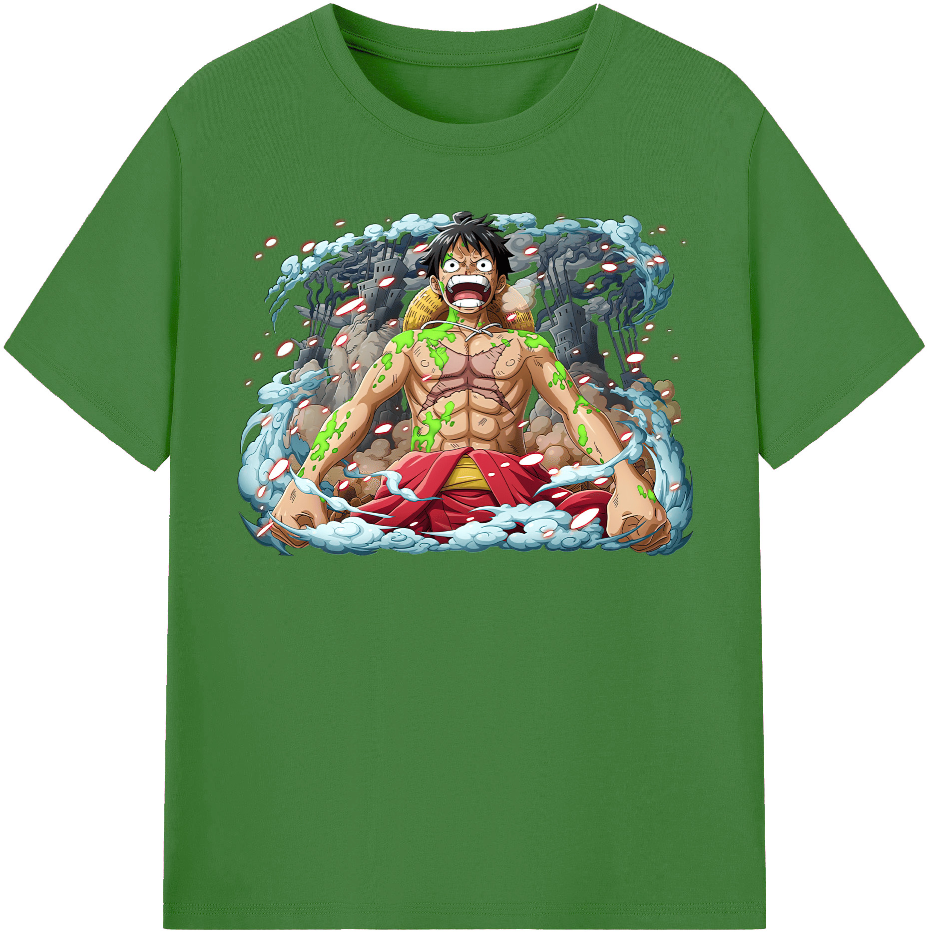 ワンピース モンキー・D・ルフィ ONE PIECE Monkey D. Luffy レディースカジュアルプリントTシャツ（綿100％）
